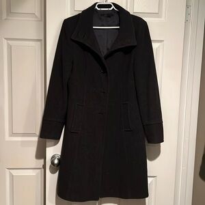 Zara Wool Coat Funnel Neck